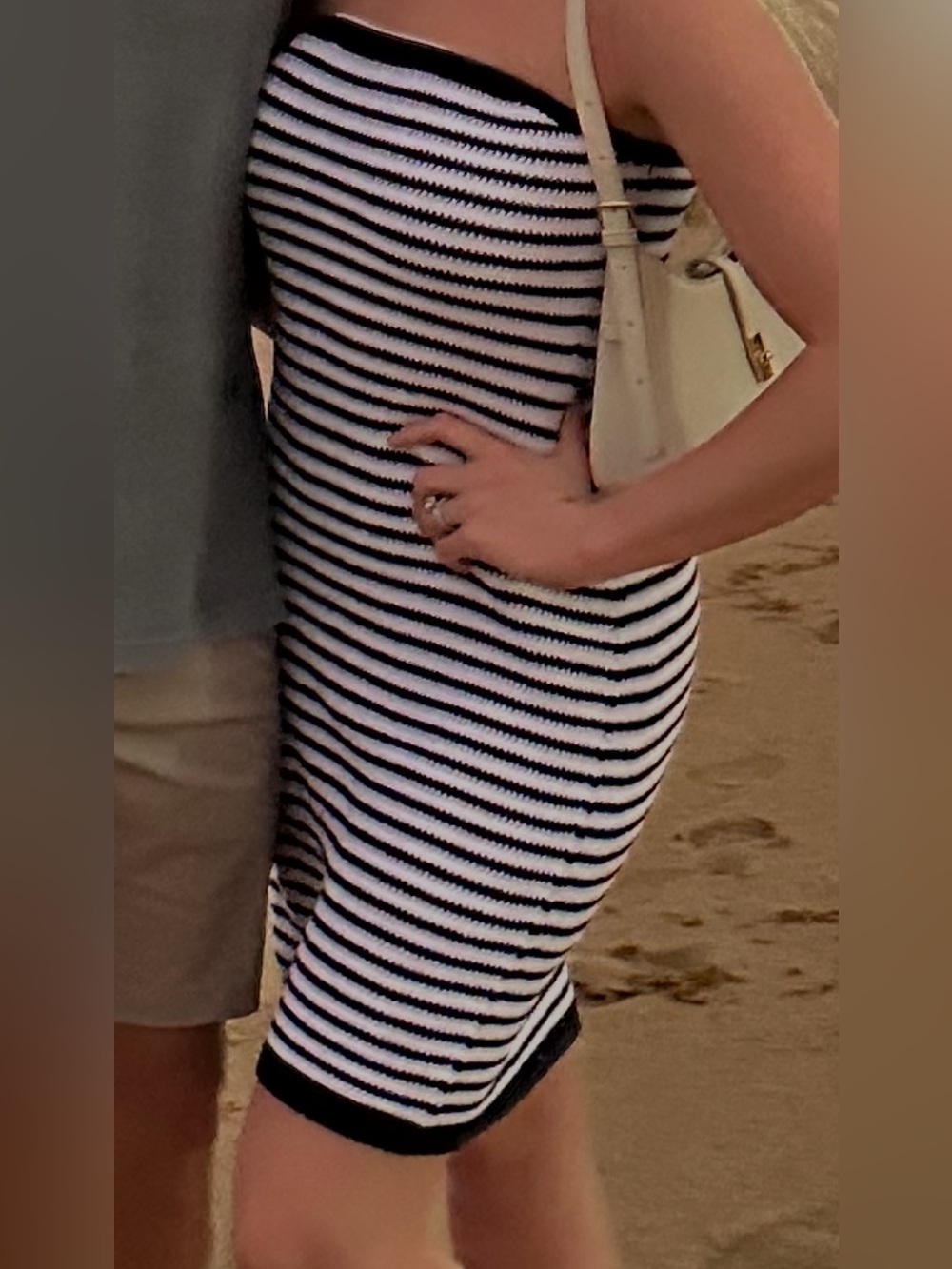 Abercrombie & Fitch Black and White Striped Bodycon Dress